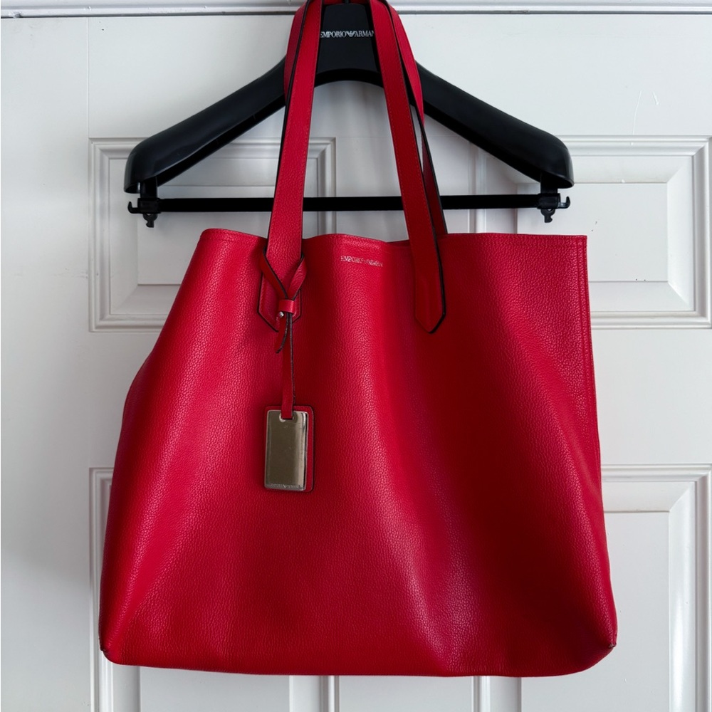 Emporio Armani Bold Red Tote with Classic Design